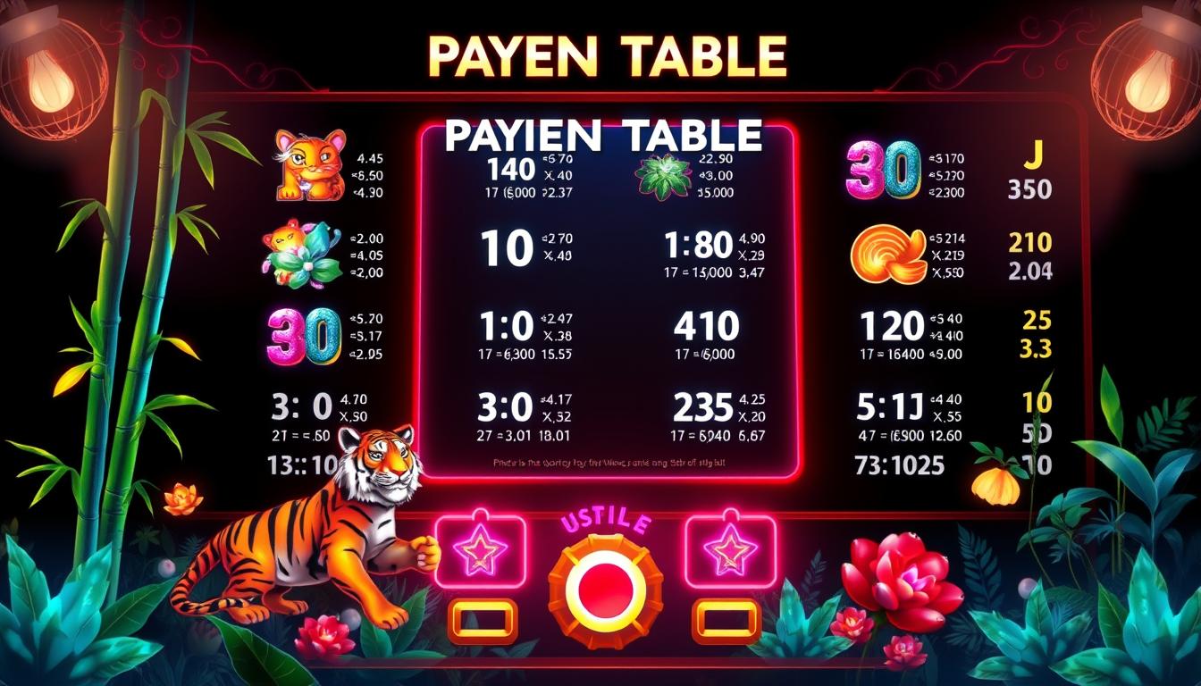 Como ler tabela de pagamentos do jogo do tigre